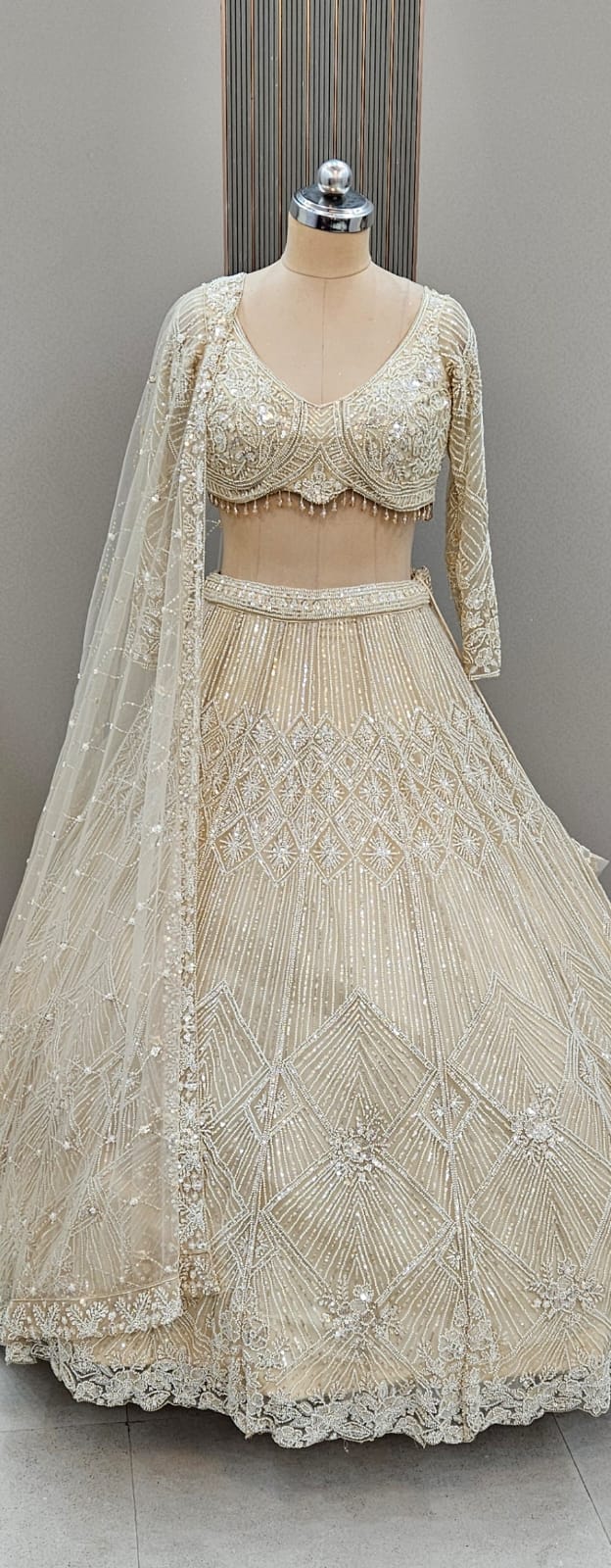 Celestial Hand-Embroidered Designer Lehenga Set with Dupatta