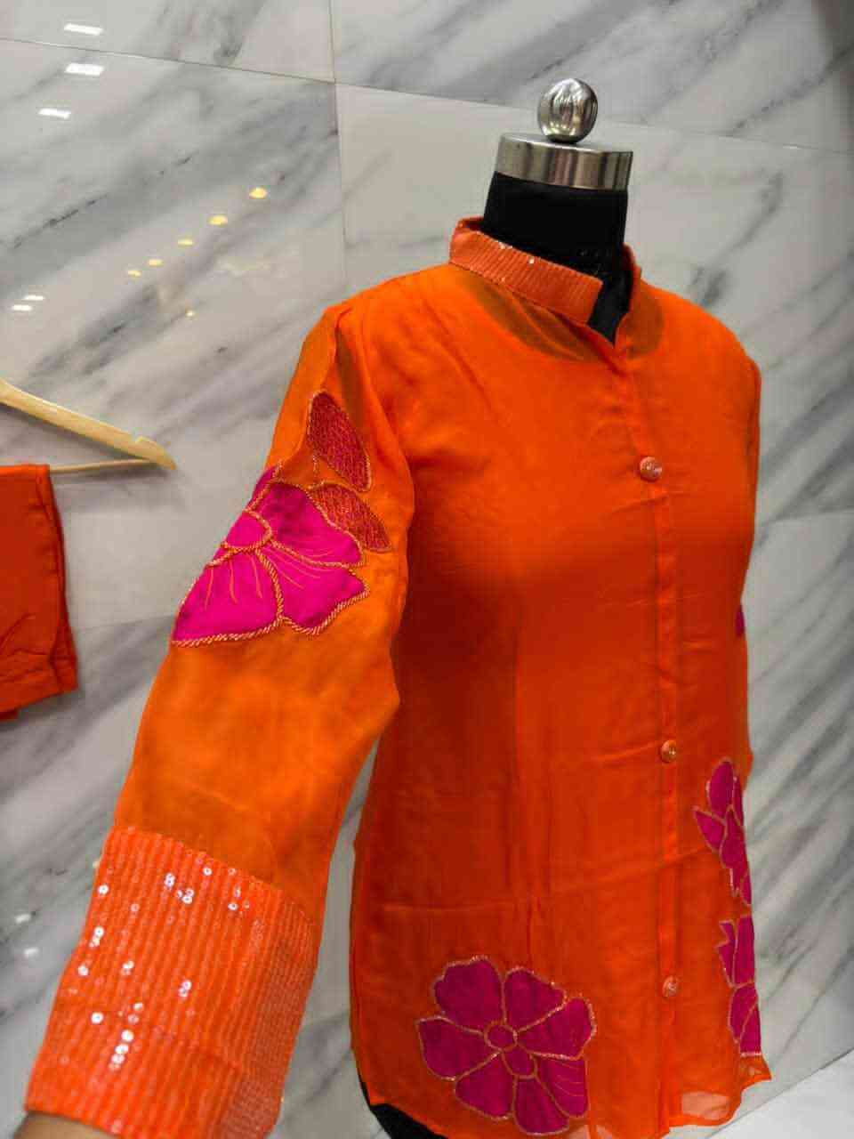 Stylish Cord Set with Embroidery in Viscose Organza