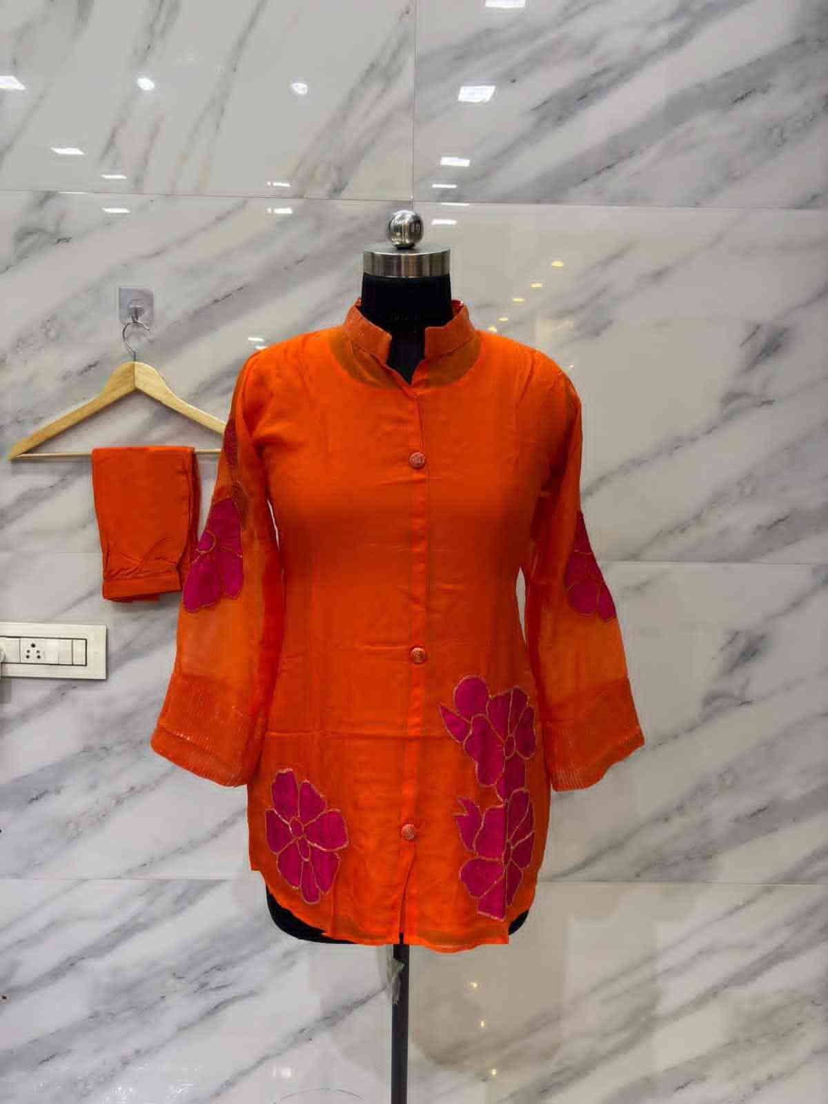 Stylish Cord Set with Embroidery in Viscose Organza