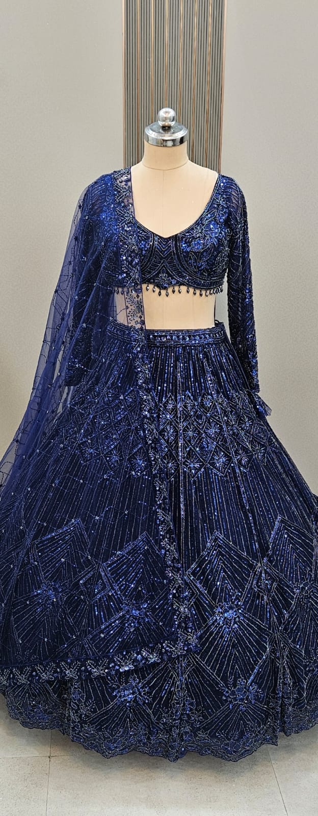 Celestial Hand-Embroidered Designer Lehenga Set with Dupatta
