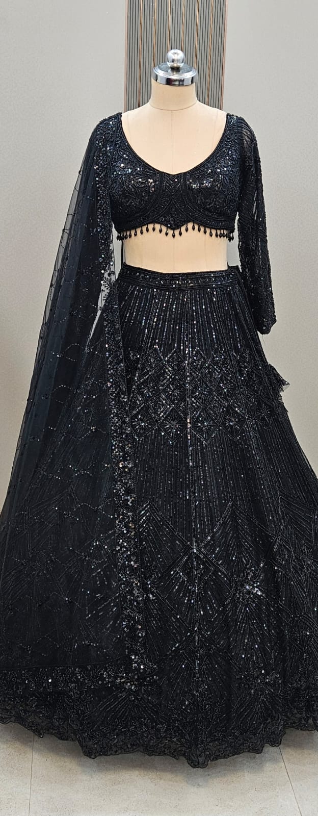 Celestial Hand-Embroidered Designer Lehenga Set with Dupatta