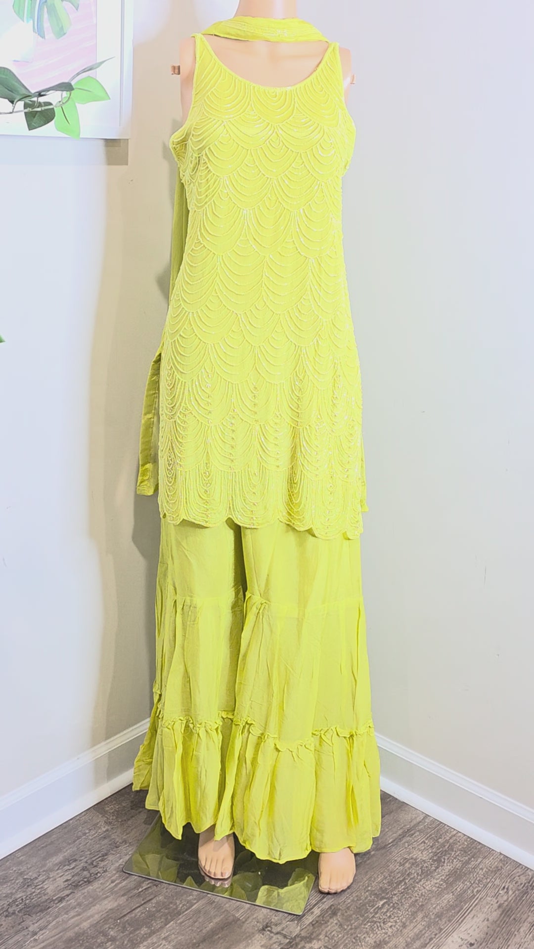 Indo-Western Embroidered Kurta Set